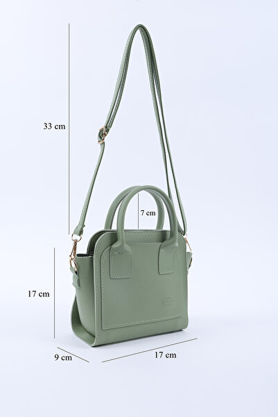 SHAKA Mint Green Shk219 Faux Leather, Zippered, Two Compartments, Adjustable Strap, Hand, Arm and Shoulder Bag