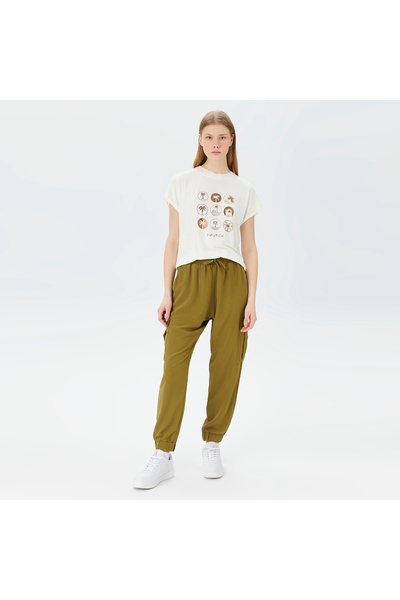 Nautica Kadın Yeşil Relaxed Fit Pantolon