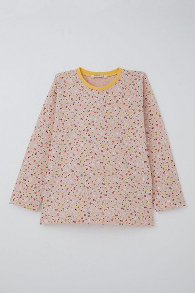 Breeze Girl's Pajama Set Colorful Tiny Flower Patterned 4-8 Years, Powder