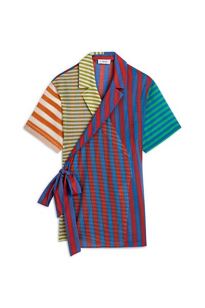 Twist Line Pattern Mix Dress
