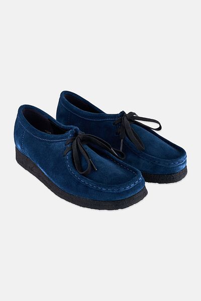 CLARKS Women Standard Wallabee Lace Up Shoes, Deep Blue