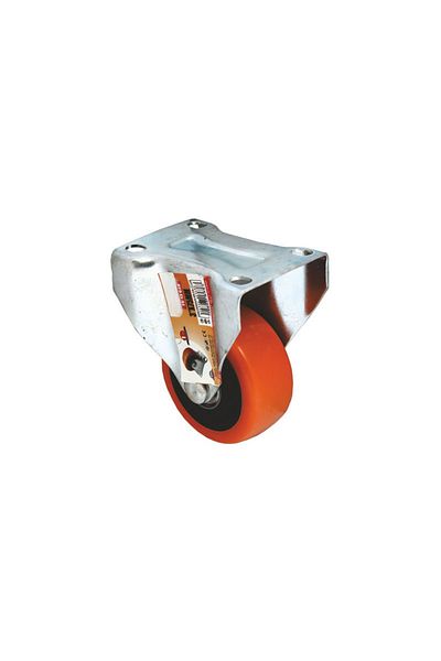 flores Trolley wheel, fixed, silicone coated, 4'' x 100 mm