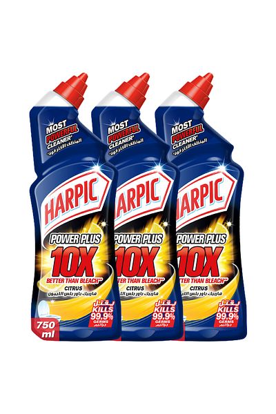 Harpic Power Plus Toilet Cleaner, Citrus Scent, 750ml X 3