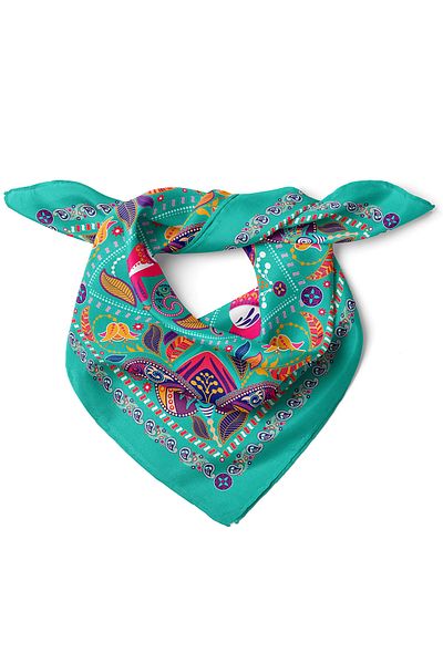 nehir eşarp Bird and Ethnic Pattern Scarf Bandana 50 X 50 cm