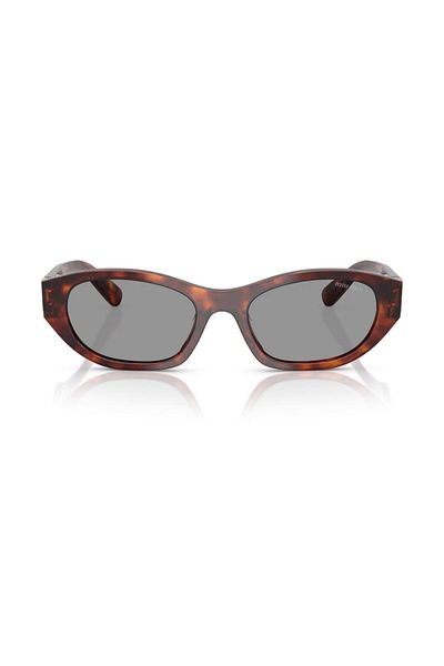 Miu Miu A03S 21C40O 53 Women's Geometric Crushed Brown Bone Sunglasses