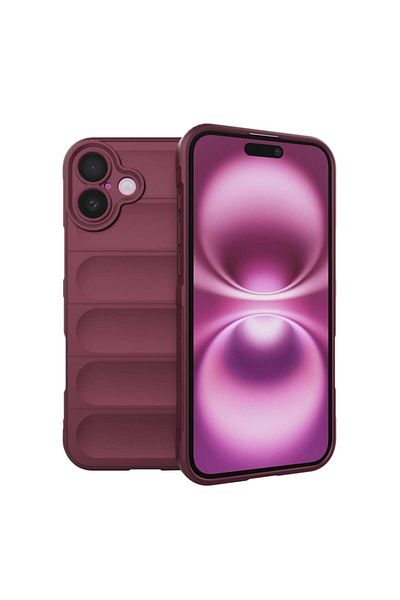 SKYDDAR INNOVATION Case For Iphone 16 Plus, Vogue, Silicon Mat, Bordeaux, Sticker Set