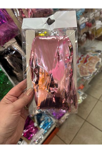 Deniz Party Store Metalized Background Curtain Pink Color 90 Cm * 200 Cm (Two Sides Coloured)