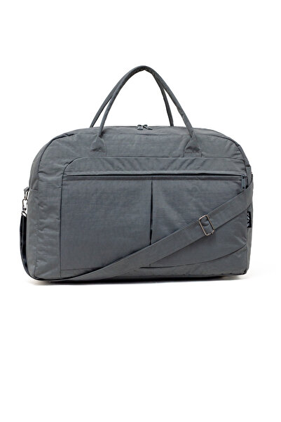 KAFF Büyük Boy Gri Önü Cepli Omuz Uzun Askılı & El Askılı Unisex Spor &fitness&seyahat Çantası