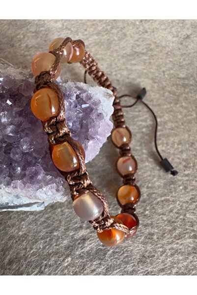 Fatih Doğaltaş örme bileklik (Akik taşı )