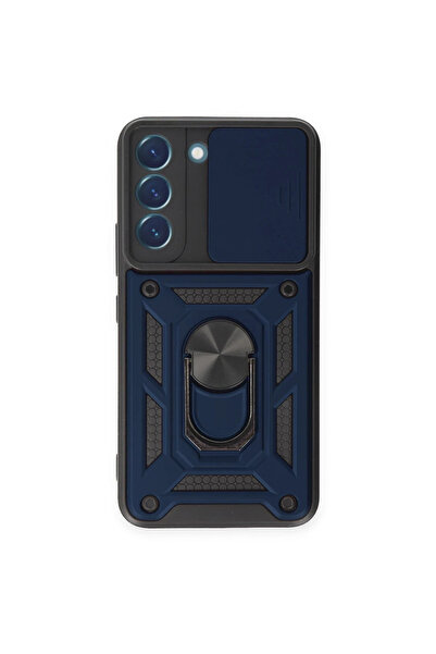 NewFace حافظة سامسونج جالاكسي S23 من السيليكون مع حلقة عدسة بارس - أزرق داكن ...