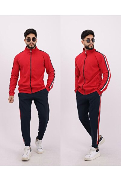 AİRDROP Dubleface kumaş kol triko şeritli erkek takım