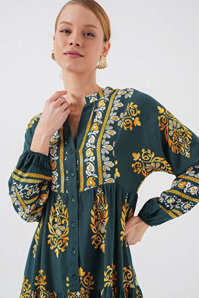 Bigdart Πράσινο 7 Αυθεντικό Μοτίβο Μουσουλμανικό Φόρεμα 2423