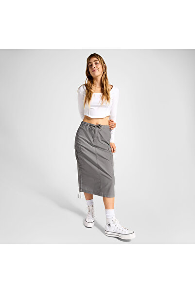 Converse Classic Dokuma Kadın Gri Cargo Etek