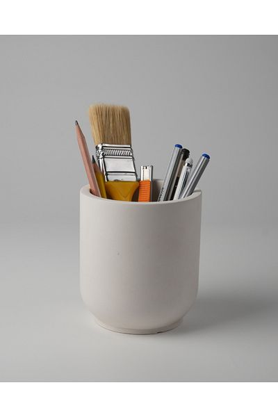Kaju Creative Decorative Concrete Makeup Brush Holder - Pen Holder / Plate Set (Marble Patterns May Vary)
