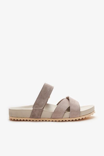 Louis Cardy Γυναικείες παντόφλες Lana Beige από γνήσιο δέρμα