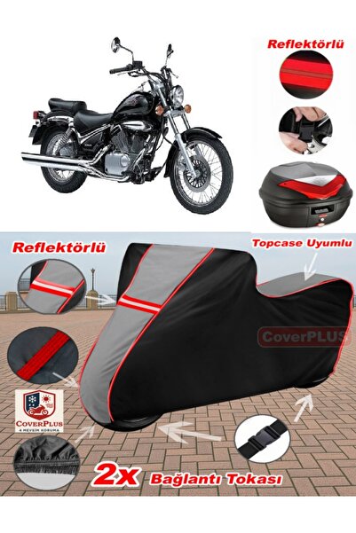 CoverPlus سوزوكي VL 250 Intruder Tarpaulin Topcase متوافق مع القماش المشمع لل...