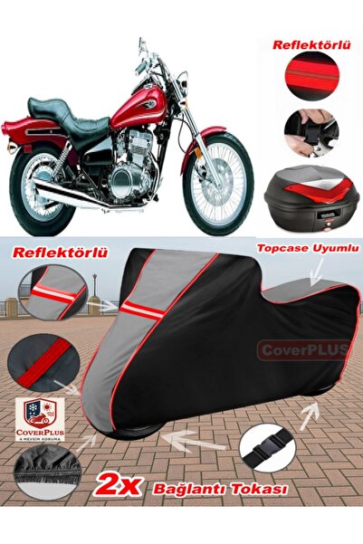 CoverPlus Kawasaki EN 500 Canvas Topcase متوافق مع القماش المشمع للدراجات الن...