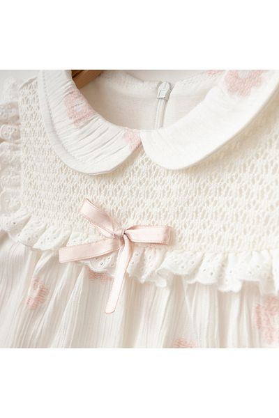 my lusa Flower Textured Baby Girl Dress