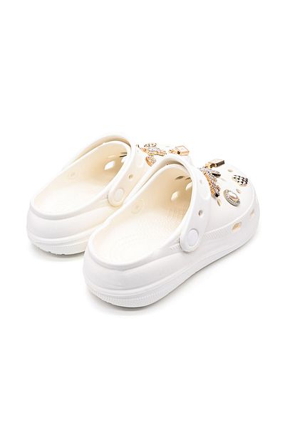 Tmall Women's Slippers, With Platform And Accessories, Foam, Pd1026, White