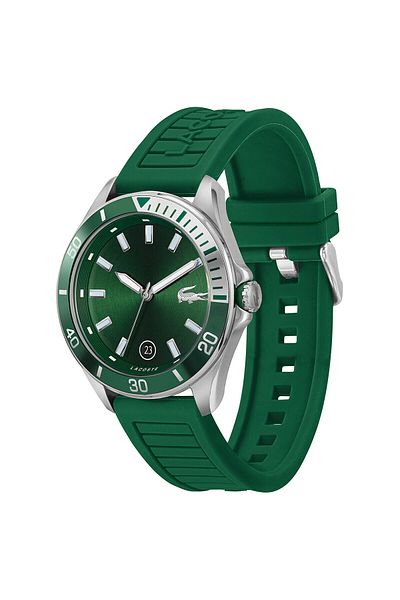 Lacoste Men 2011263 Rubber Strap Watch 43 mm, Green