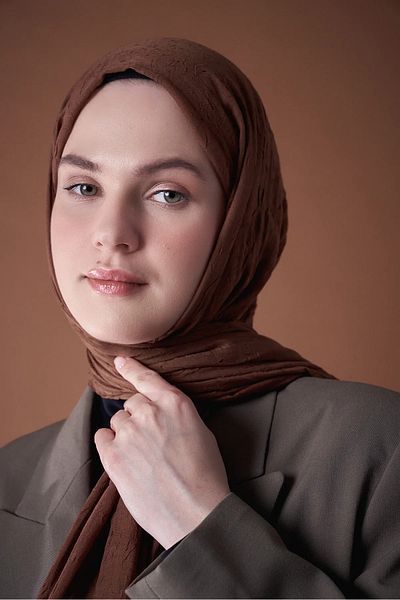 AMİNENESİL Σάλι από μπαμπού Modakashmir καφέ