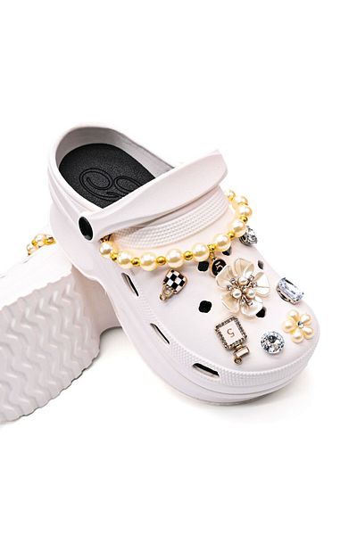 Tmall Women's Slippers, With Platform And Accessories, Foam, Pd1025, White