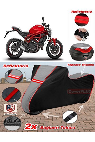 CoverPlus Ducati Monster 797 Plus Canvas Topcase متوافق مع القماش المشمع للدر...