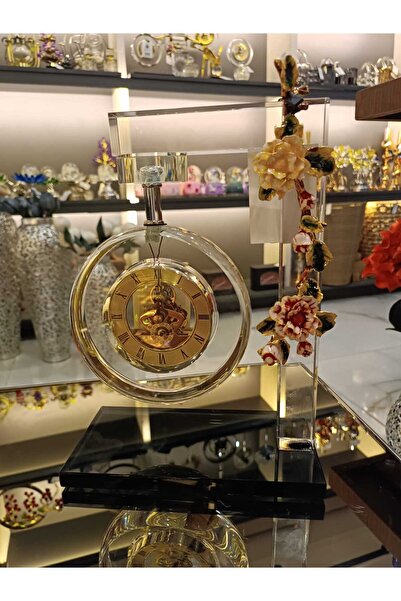 FURKAN HEDİYELİK KRİSTAL LÜX MASA SAATİ