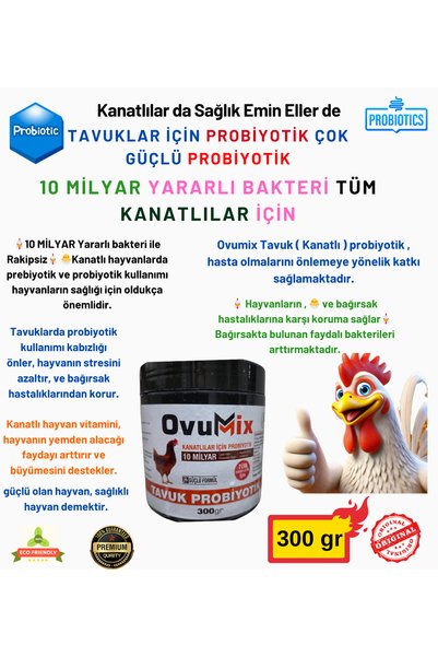 OVUMİX Tavuk Probiyotik Ovumix 300 Gr 10 milyar Yararlı Bakteri ile Çok Güçlü