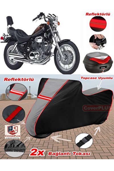 CoverPlus Yamaha Virago Xv 1100 Tarpaulin Topcase Compatible Motorcycle Tarpa...