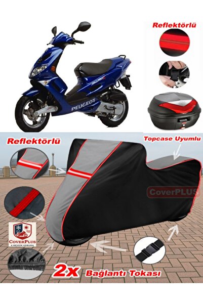CoverPlus Peugeot Speedfight 2 Tarpaulin Topcase Compatible Motorcycle Tarpau...
