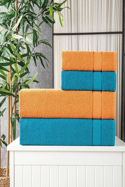 Pamira DREAM BATHROOM TOWEL SET 4 PIECES (2 HANDS FACE & HEAD TOWELS, 2 BODY TOWELS)