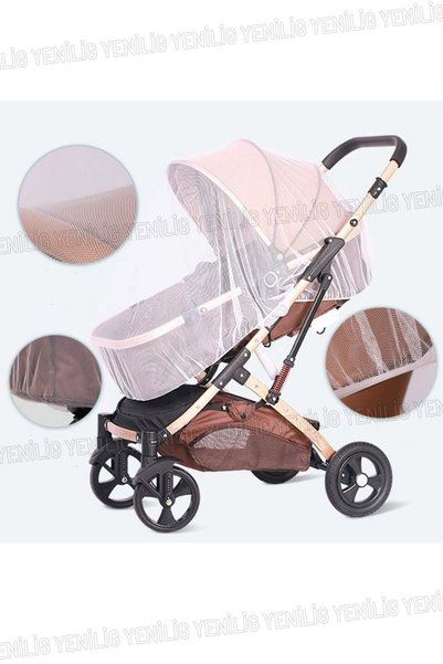 Yenilig Microporous Mosquito Net Mosquito Protector for Baby Stroller 100X80X80 cm Easy to Attach and Remove Cover