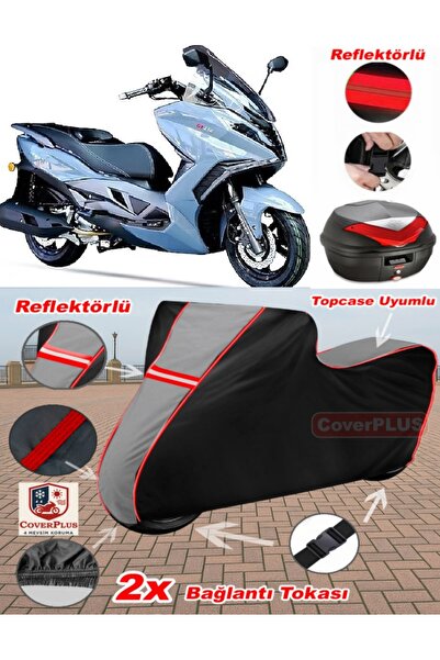CoverPlus Daelim S3 Advance 250 Tarpaulin Topcase Compatible Motorcycle Tarpa...