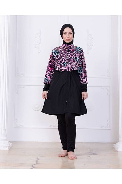 SAYRA Shawl Black Multicolored Test Swimsuit