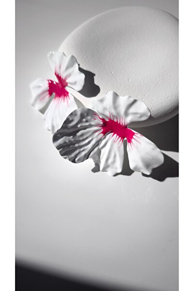 VOBEEYKU Pink White Color Brand Model Flower Earrings