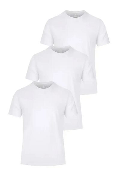 Tarz Cool Ανδρικό Λευκό 100% Βαμβακερό Πακέτο με 3 T-shirt