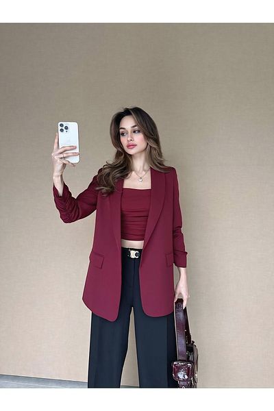 chwain Shirred jacket with drawstring sleeves