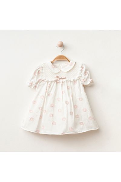 my lusa Flower Textured Baby Girl Dress