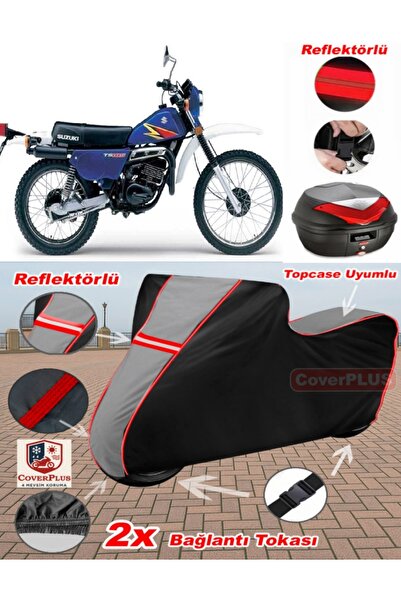 CoverPlus سوزوكي TS 185 القماش المشمع Topcase متوافق مع القماش المشمع للدراجا...