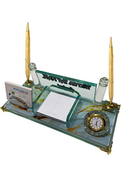 Sentez Masa Üstü İsimlik Hitit Antik Mermer Desenli Masaüstü İsimlik Ofis Masa İsimliği