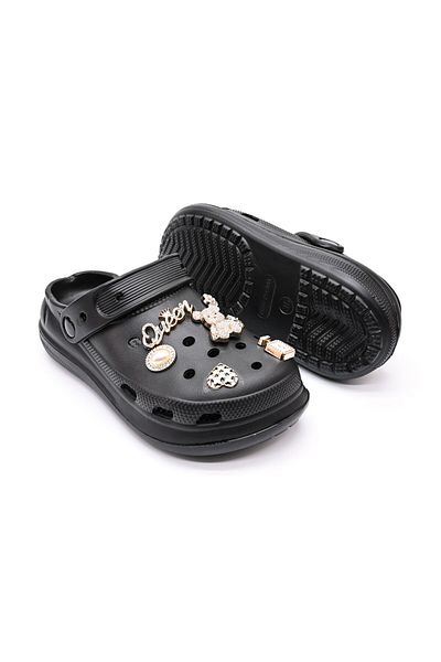 Tmall Women's Slippers, With Platform And Accessories, Foam, Pd1026, Black