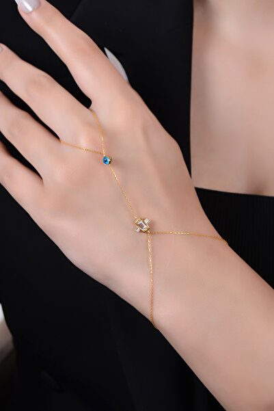 B.S. SÖYLEMEZ KUYUMCULUK VE EMLAK NAZAR BONCUKLU ALTIN ŞAHMERAN 14 AYAR 1.70GR 17/19CM