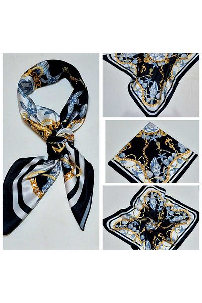 SOFT AKSESUAR Satin Patterned Scarf, Bandana