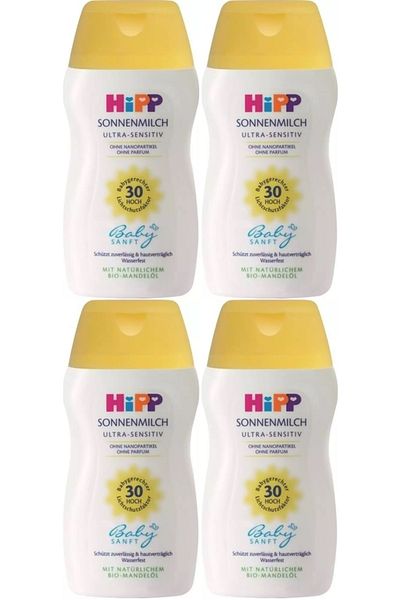 Hipp Babysanft Sun Cream - Sonnen Gesıchtscreme for Face 30 Factor Ultra Sensitive 50ml (Set of 4)