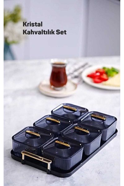 ariana sytle Acrylic Breakfast Tray with 6 Compartments