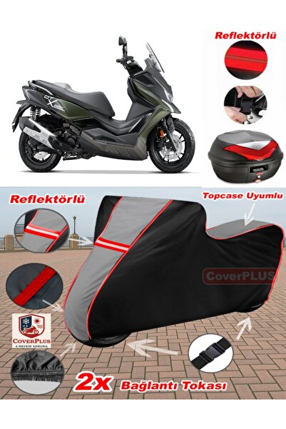 CoverPlus Kymco DT X360 القماش المشمع Topcase متوافق مع القماش المشمع للدراجا...