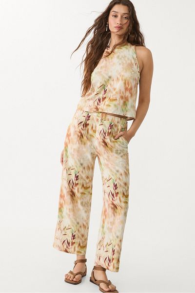 Stradivarius Printed Linen Blend Culottes Adha