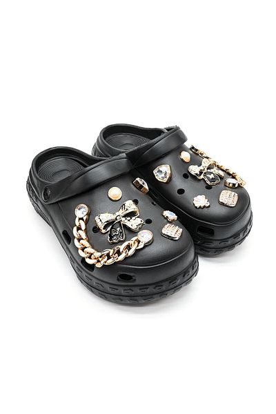 Tmall Women's Slippers, With Platform And Accessories, Foam, Pd1027, Black