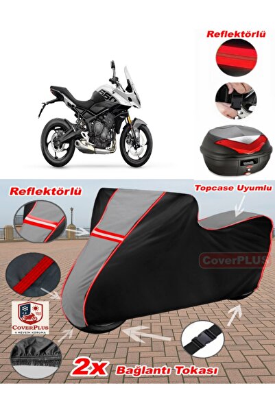 CoverPlus Triumph Tiger Sport 660 Tarpaulin Topcase متوافق مع القماش المشمع ل...